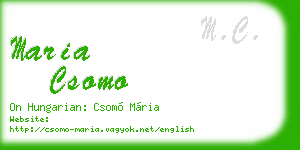 maria csomo business card