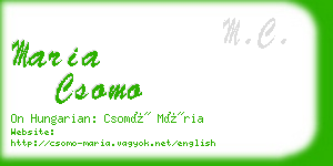 maria csomo business card